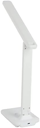 Faux Leather LED Desk Lamp, Touch Dimming with Phone Holder, 180 Degree