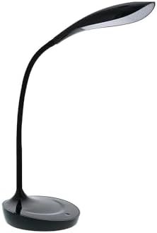 Bostitch Office KT-VLED1502-BLK Gooseneck LED Desk Lamp with USB Charging Port, Dimmable, Black