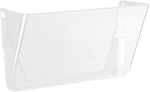 Amazon Basics Expandable Plastic Wall File Organizer,Hanging File Holder,Letter Size,1-Pocket,Clear,Space Saving for Office Home,(Pack of 10)