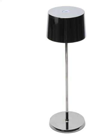 Zafferano, Olivia Pro, Rechargeable Cordless Table Lamp, Black Chrome