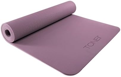 TONE Fitness 1/4" Yoga Mat, Non-Slip Exercise & Pilates Mat with Strap
