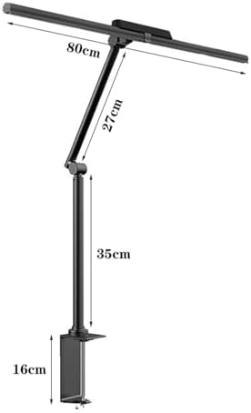 Eye-care Study Lamp, LED Desk Lamp with Clamp, Double Head Eye Protection Desk Lamp with Auto Shut-Off Timer, 5 Color Modes & Stepless Dimming, for Reading Study Workbench ,LED Table Lamp(Black)
