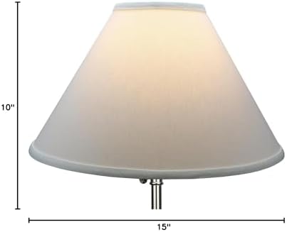 FenchelShades.com Lampshade 5" Top Diameter x 15" Bottom Diameter x 10" Slant Height with Washer (Spider) Attachment for Lamps with a Harp (White)