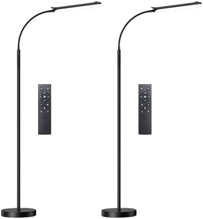marctronic Floor Lamp 2 Pack, 18W 1800LM Bright LED Floor Lamp with 2 Remotes & Works with Smart Plug, Dimmable Timing Eye Caring Standing Reading Floor Lamps for Living Room Bedroom Office