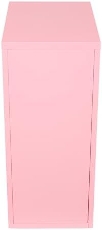 6 Drawer File Cabinet with Lock, Freestanding Filing Metal Drawers Organizer Vertical Metal Rolling Organizer Movable Under Desk Cabinet with Wheels for Home Office Living Room Study (6 Tiers Pink)