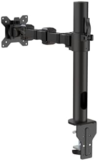 Amazon Basics Single Computer Monitor Stand with Tilt and Rotation,Height Adjustable VESA Desk Arm Mount,Steel,30 inches,Black,(Pack of 6)