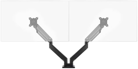 UPLIFT DESK Crestview Dual Monitor Arm - Gas Spring Monitor Mount, Fits 13-35” Inch Displays, VESA Compatible, Clamp or Grommet Installation, Fits Standing Desks & Vertical Options (Black)
