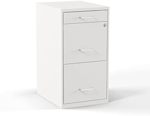 STAPLES 3-Drawer Vertical File Cabinet, Letter/Legal, Locking, White