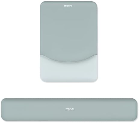 MOSISO Wrist Rest Support Mouse Pad & Keyboard Set, Powder Blue