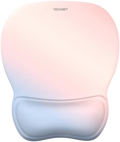 TECKNET Gel Ergonomic Mouse Pad with Wrist Rest, Non-Slip PU Base, Rainbow