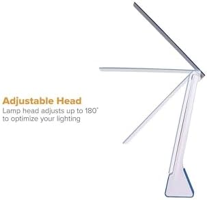 Bostitch Office Rechargable Battery Led Desk Lamp, 3 Color Temperatures, Flip Open, Blue (KT-VLED1810-BLUE)