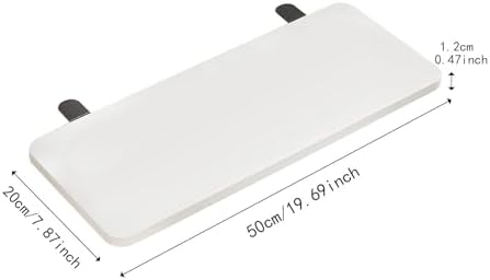 Generic Desk Extender Board Keyboard Tray Extension Attachment 50x20cm Foldable Space Saving Clamp on Home Office Wrist Support, White