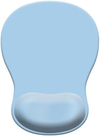 Gel Mouse Pad with Wrist Rest, Ergonomic Concave Wrist Support Mousepad with Non-Slip PU Base & Smooth Surface Comfortable Desk Accessories Mat for Office, Home Gaming and Study (05 Light Blue)