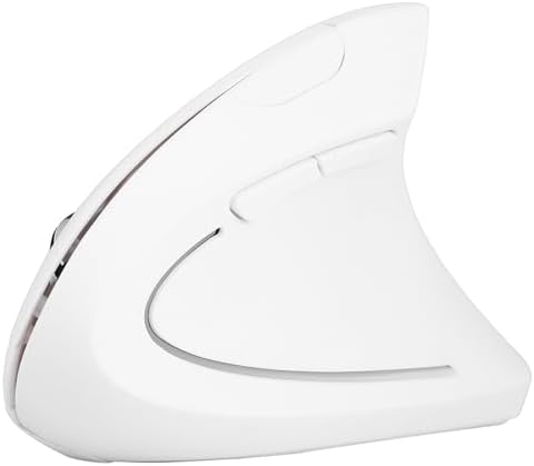 Goshyda 2.4GHz Ergonomic Vertical Computer Mouse, High Control, and Feeling, Long Time Use with 800 1200 1600 DPI, 10m Distance (White)