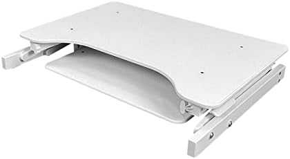 32" Wide White Standing Desk | Desk Riser Classic Stand Up Desk | 32 in Wide Fits 2 Monitors with Retractable Keyboard Tray (White, 32" Wide)