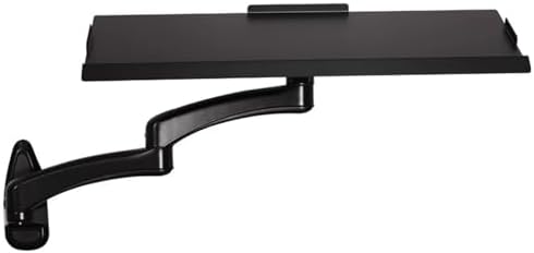 Keyboard Tray Wall Mount, Wall Mount Typing Platform, Sit-Stand Keyboard and Mouse Tray, Tilt, Full Motion Swivel, Holds Up to 8KG, Fits Standard Gaming Keyboar,Black-60cm
