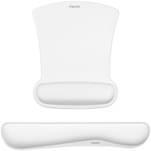 MOSISO Wrist Rest Support for Mouse Pad & Keyboard Set, White
