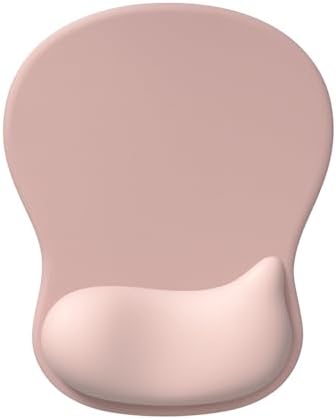 RAPIQUE Ergonomic Mouse Pad with Wrist Support, Memory Foam, Non-Slip Rubber Base, Comfortable Mousepad for Office & Gaming, Pink