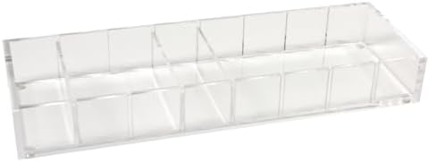 russell+hazel Acrylic Desk Organizer Tray with 3 Dividers, Clear