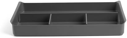 Poppin Drawer Organizer - Filing Drawer Organizer with 4 Compartments, File Cabinet Organizer fits ONLY Stow File Drawers, Sturdy Plastic, Multiple Colors Available (Dark Gray)
