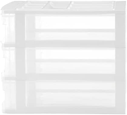 Gracious Living 3-Drawer Desktop & Countertop Organizer, White/Clear
