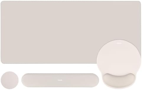 MOSISO Wrist Rest for Mouse Pad Set, Large Gaming Deskpad, Stone Gray