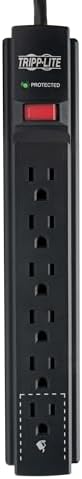 Eaton Tripp Lite TLP615B 15ft Power Cord Black Surge Protector 6 Outlets