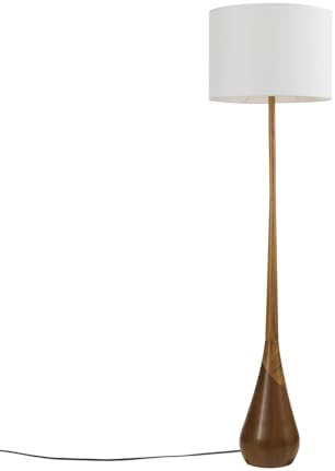 Novogratz x Globe Harrington 65 in Floor Lamp, 2-Tone Wood-Tone Base