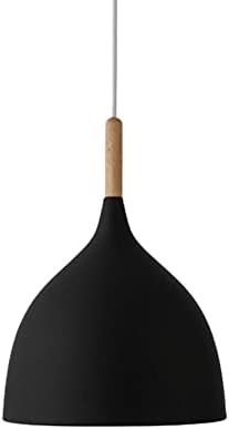 E27 Base Modernaron Light, European Style Chandelier in Kitchen Island, Bar Decoration Color Hanging Lamp, Decorations Metal Lampshade, for Kitchen Island, Dining Table/Black