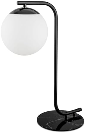 HarvestLand Midnight Sphere Marble Base Table Lamp, Globe & Modern Lamp