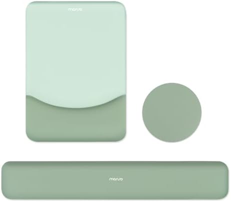 MOSISO Ergonomic Keyboard & Mouse Pad Wrist Rest Set, Antique Green