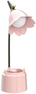 Pink Cute Desk Lamp for Kid, Rechargeable LED Lamp with USB Charging Port, Flexible Gooseneck, 3 Color Modes & Stepless Dimming, Table Lamp for College Dorm Bedroom Reading