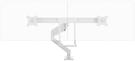 UPLIFT DESK Crestview Align Dual Monitor Arm - Gas Spring Monitor Mount with Adjustment Handle Fits 13-32” Inch Displays, VESA Compatible, Clamp or Grommet Mounting, Fits Standing Desks (White)