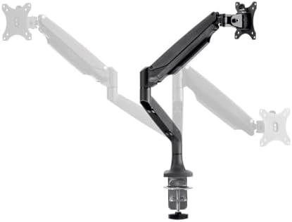 Monoprice Single Monitor Adjustable Gas Spring Desk Mount - Black, Supports Up to 34 inch Monitors, 19.8 LBS Display Weight, Smooth Full-Motion Black - Workstream Collection