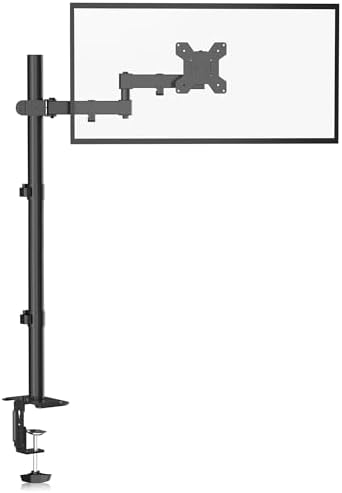 Bracwiser Single Fully Adjustable Standing Height Monitor Arm Stand Mount 800mm Tall for Monitor Computer Screen 13 15 17 19 20 22 23 24 26 27 30 32 inch VESA 75 100 (MD7821)