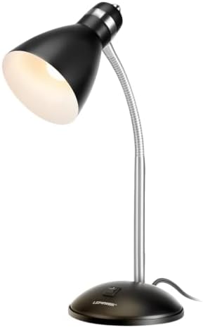 LEPOWER Metal Desk Lamp, Adjustable GooseNeck Reading Light for Bedroom