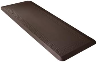 Anti-Fatigue Waterproof Kitchen Mat, Non-Slip Long Runner for Home & Office, Comfort Standing Desk Pad, Durable Commercial Use, Brown (51cm x 107cm x 2cm)