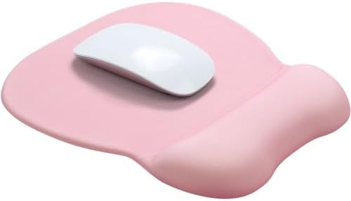Office Mouse pad with Gel Wrist Rest, 9.2 x 8.1 in, Pink