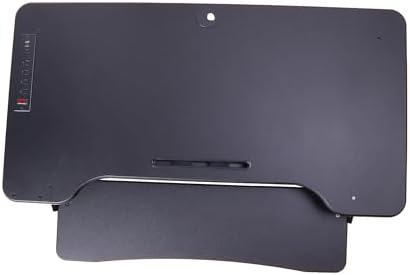 Rocelco 46" Electric Standing Desk Converter with AC Outlet USB Charger and Anti-Fatigue Floor Mat - Motorized Adjustable Sit Stand Riser - Tabletop Workstation Keyboard Tray - Black (R EDRB-46-MAFM)