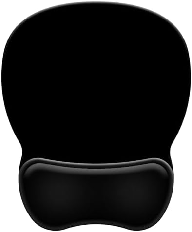 Ergonomic Mouse Pad with Wrist Rest, Comfortable Gel Concave Mouse Pad with Non-Slip Base, Pain Relief Mouse Pads with Smooth Wrist Support for Gaming, Office, Home (Black)