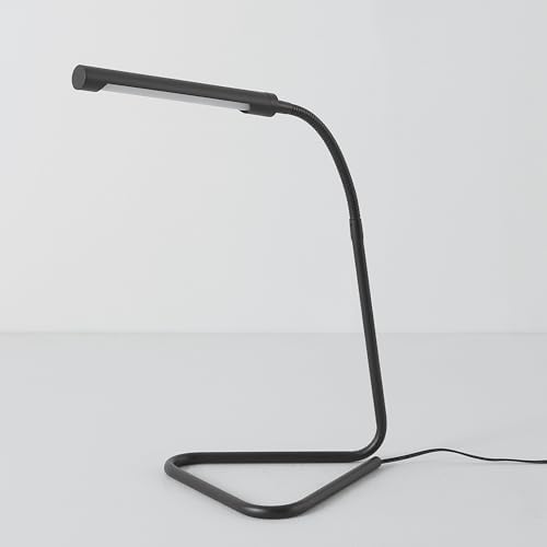 Globe Electric 56060 Arden 12" LED Integrated Desk Lamp, Adjustable Gooseneck, in-Line On Off Switch, USB Cable Included, 7 Watts, 200 Lumens,Black