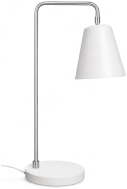 HarvestLand Steady Desk Lamp, Reading Lamp for Home Office, White Silver