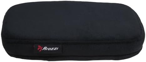 Arozzi Memory Foam Armrest Pads for Gaming Chair with Adjustable Band, Home Office Chair Arm Pads, Ergonomic Memory Foam Pad (Black, Set of 2)