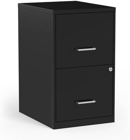 Staples Vertical File Cabinet, Letter/Legal, 2-Drawer, Locking, Black