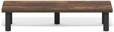 Furinno Turn-N-Tube Monitor Stand Riser, 23.6" Wide Rectangle Monitor Riser, Laptop Stand for Desk, Office Desk Accessories, Desktop Organizers and Accessories, Toolless Assembly, Amber Pine