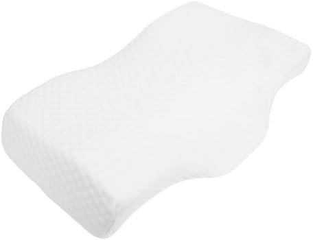 Cervical Neck Pillow, Memory Foam Ergonomic Cervical Neck Support Sleeping Pillow Slow Rebound with Washable Cover, Four Zones for Side Back Stomach Sleepers (White 52 * 30 * 10) (White 52 * 30 * 10)