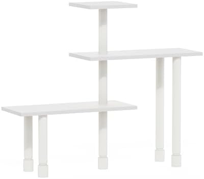 Furinno Turn-N-Tube Kitchen Countertop Organizer, 3-Tier Corner Countertop Organizer Shelf, Corner Shelf, for Kitchen, Pantry, Organizers and Storage, White