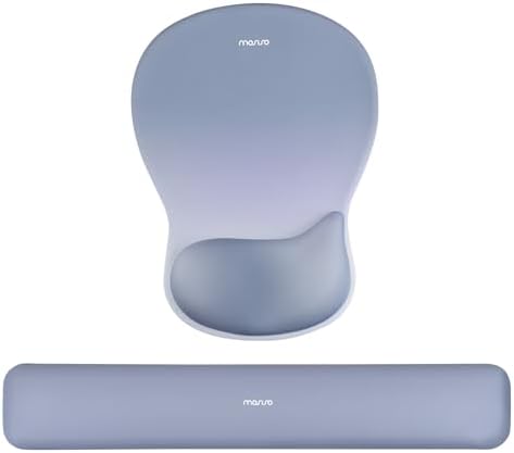 MOSISO Wrist Rest Support for Mouse Pad & Keyboard Set,Stone Blue