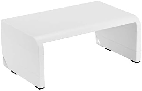 Bostitch Office Konnect Adjustable Monitor Stand Riser, 4 Height Adjustments, Built-In Cable Management, Rubber Feet - White