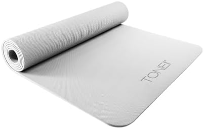 TONE Fitness 1/4" Yoga Mat, Non-Slip Exercise & Pilates Mat with Strap
